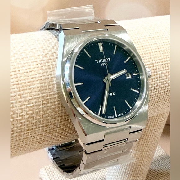 Tissot Men's Blue Swiss PRX Stainless Steel Bracelet Watch 40mm - Picture 2 of 10